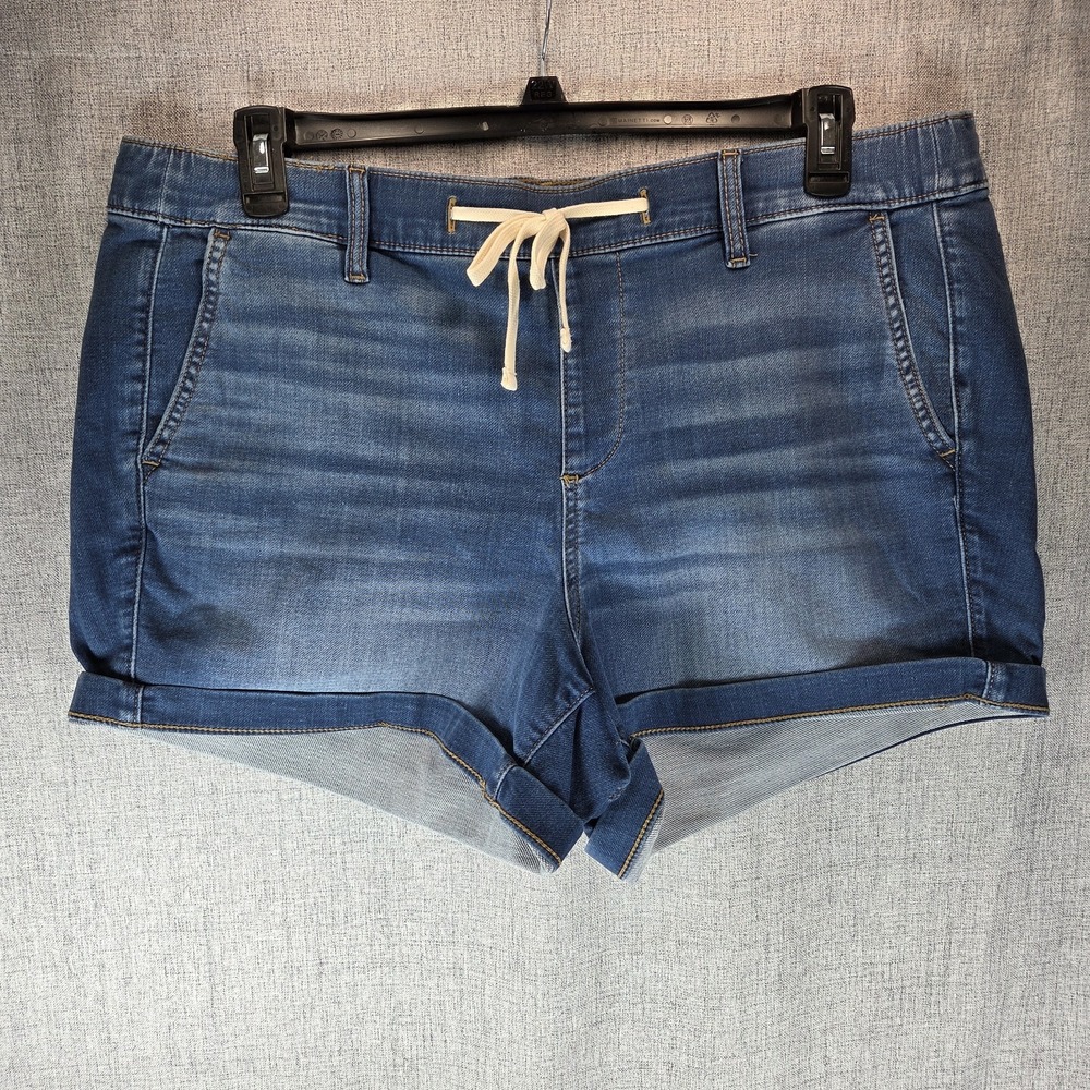 Torrid Denim Cuffed Weekend High Rise Super Soft Shorts Drawstring Blue Size 1X